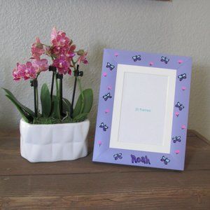 Noah Hand Painted Lilac Picture Frame with Butterflies 5"x7"